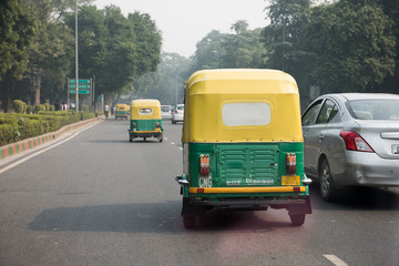Autorickshaw on Busy Street