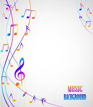 Abstract musical background with notes
