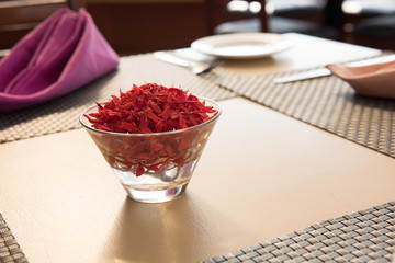 Floral designs on Dining Table