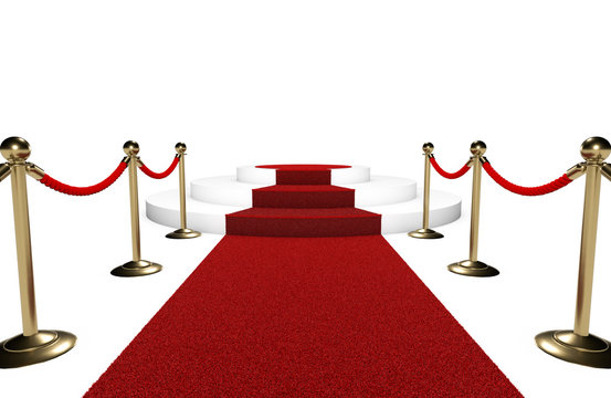 Red carpet with podium
