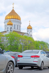traffic in the center of Moscow