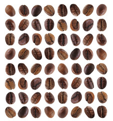 Set coffee beans isolated on white