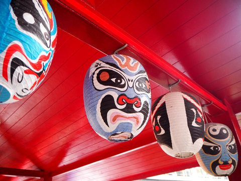 Colourful traditional Japanese light