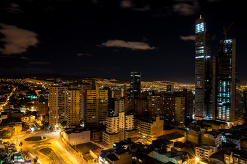 Fototapeta na wymiar Skyline of Bogota in Colombia at night