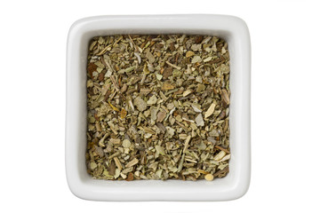 top view of tea leaves.