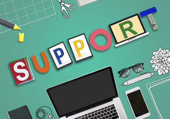 Support Collaboration Team Advice Help Aid Concept