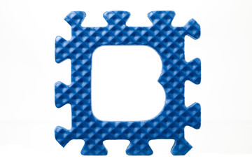 rubber alphabet puzzle on letter b