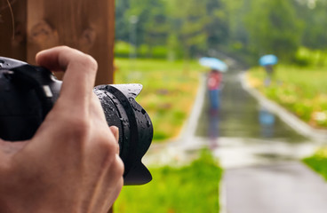 Fototapeta premium Photographer park landscape