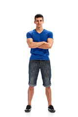 young sporty confident man standing