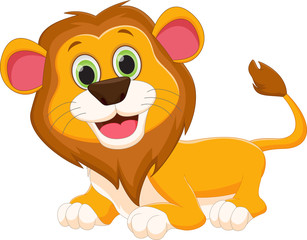 Obraz premium cute lion cartoon