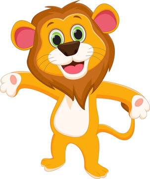 happy lion cartoon