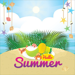 Hello summer holiday. Vector illustration