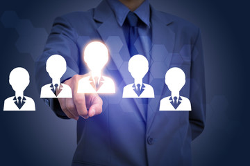 Business man select employee.