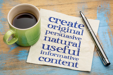 write original, useful, informative content