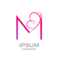 Letter M logo,Butterfly, beauty and fashion logo