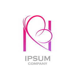 Letter N logo,Butterfly, beauty and fashion logo
