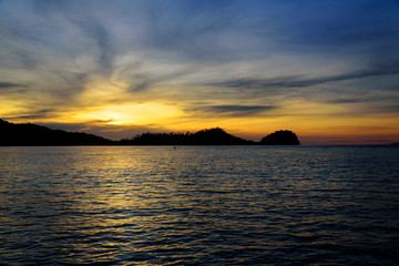 Naklejka na ściany i meble Togean Islands at sunset. Indonesia.
