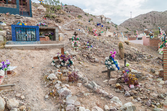 Cemetery in village Maimara in Quebrada de Humahuaca valley, Argentina