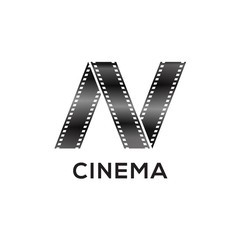 Abstract letter N logo for negative videotape film production