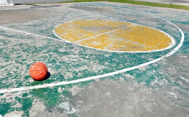 Old outdoor basketball court