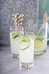 Basil lime and cucumber cooler