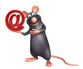  Rat cartoon character at the rate sign