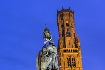 Fototapeta na wymiar Belfry of Bruges in Belgium