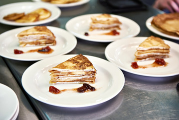 Dessert - sweet pancakes with cottage cheese