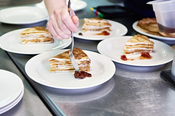Dessert - sweet pancakes with cottage cheese