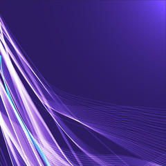 Blue wavy  ribbon on a dark  background