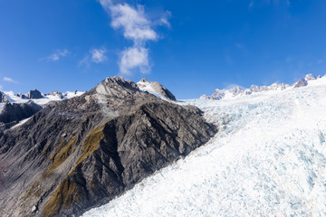 Franz Josef glacier at top view