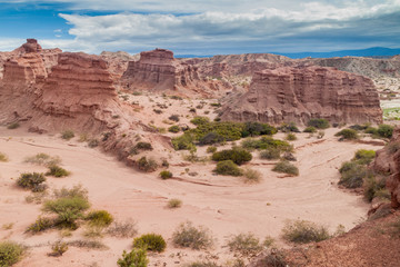 Rock formations in Quebrada de Cafayate valley, Argentina