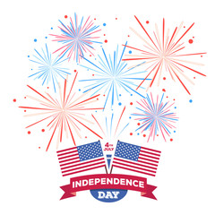 Obraz premium Vector holiday firework. Independence day of America