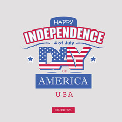 Independence day of America. Typography design