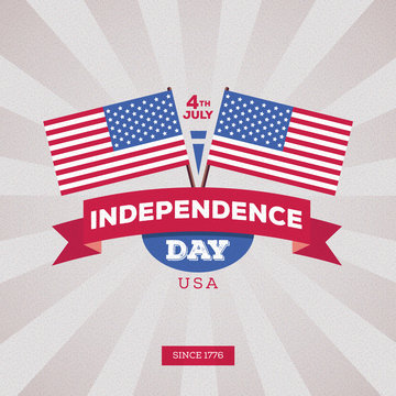 Independence day of America. Typography design
