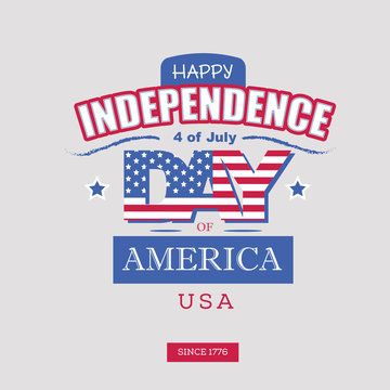 Independence day of America. Typography design