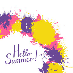 Summer background with paint splashes 