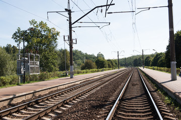 Obraz premium Railway Track in Minsk, Belarus