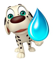 Dog cartoon characte with water drop