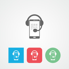 Customer care flat vector icon. Call center. 