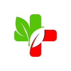 Medical logo icon vector leaf plant