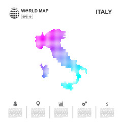 Map Of Italy pixel Vector