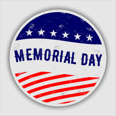 Vintage Memorial day badge for posters, flyers, decoration etc.