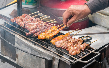 grilling chicken stick