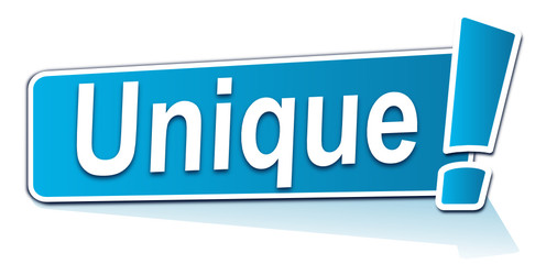 unique sur étiquette bleue