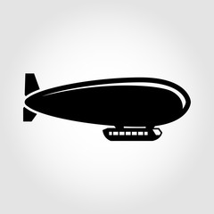Vector black dirigible balloon icon