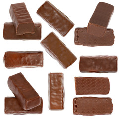 chocolate candies isolated on white background
