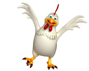 funny Hen cartoon character