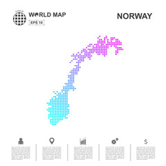 Fototapeta premium Map Of Norway pixel Vector