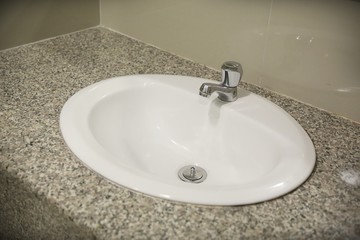 close up of white washbasin, basin, sink 